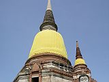 Bangkok 05 04 Ayutthaya Wat Yai Chai Mongkol Great Chedi The great chedi at Wat Yai Chai Mongkol in Ayutthaya was built in 1592 to celebrate King Naresuan�s single-handed defeat of the then Burmese Crown Prince after an elephant back duel.